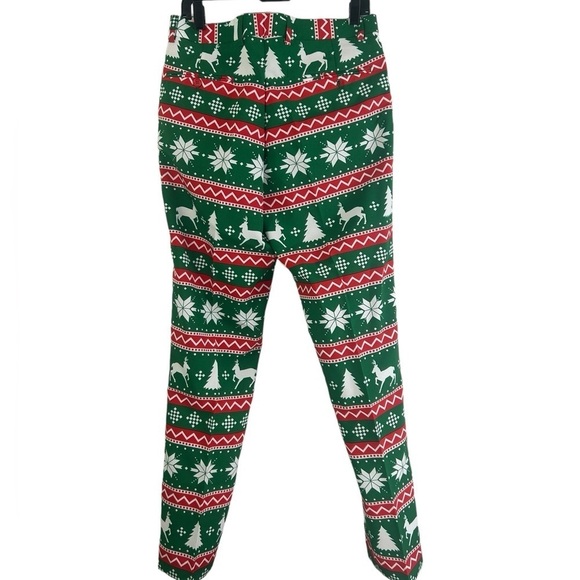 OppoSuites Men SZ 36 Green Christmas Suit Jacket Pants Winter Wonderland Holiday - Picture 8 of 16